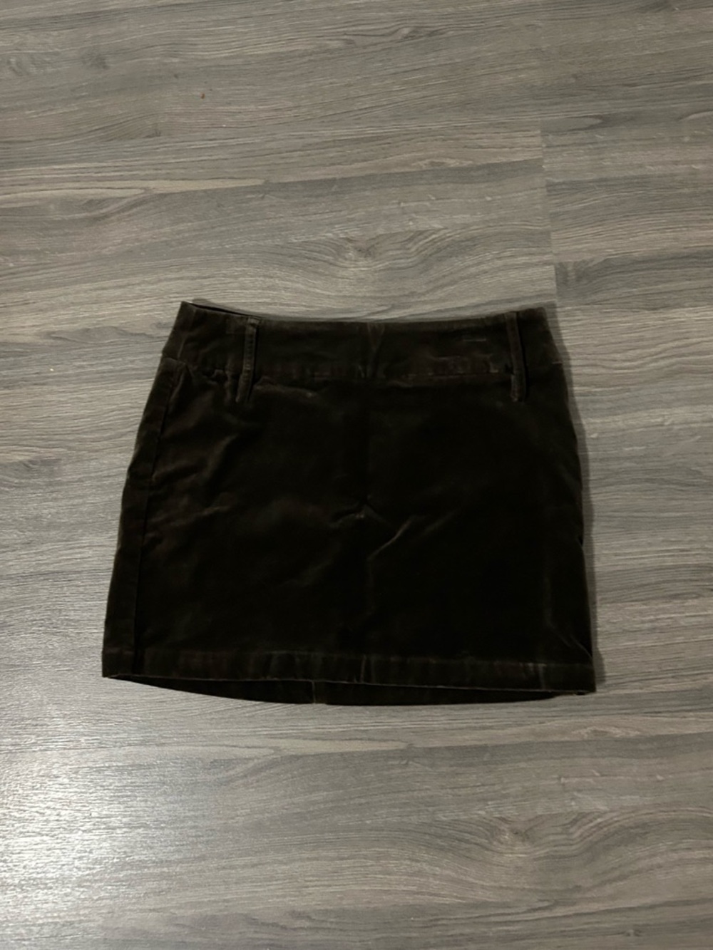 Classic Old Navy Chocolate Brown Velvet Mini Skirt Stretch with Belt Loops